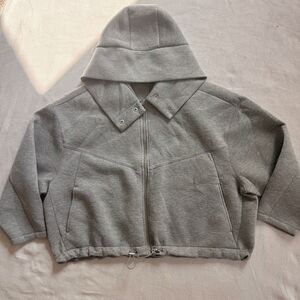 Scoop Gray Hooded Zip-Up Sweatshirt Jacket - Women's Size M